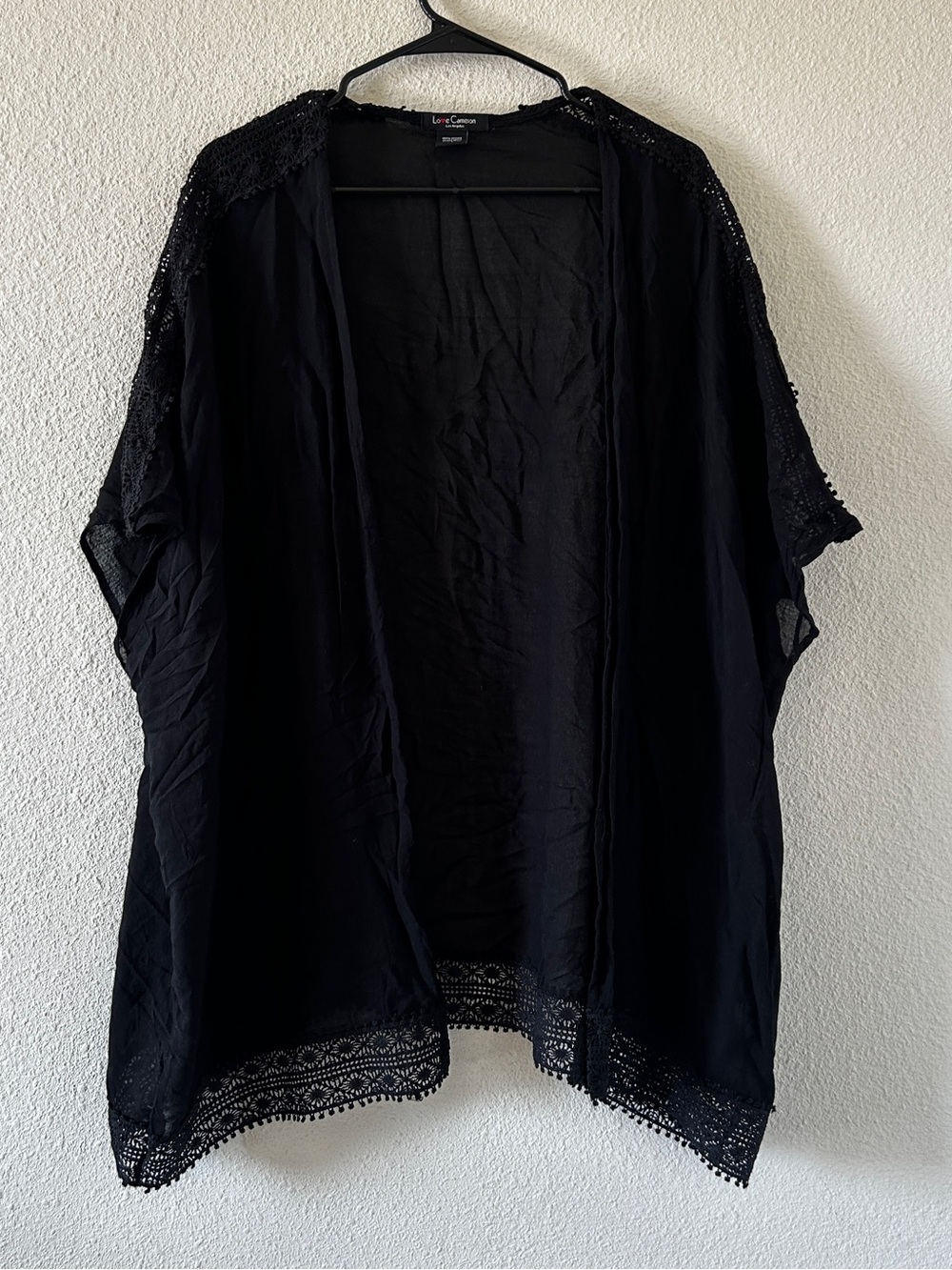 Love Cameron Oversized Lightweight open-front kimono Women’s Small Black